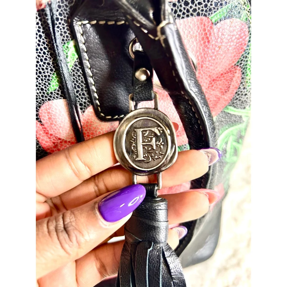 Firenze Bella Italian Leather Dome Handbag with Crossbody Strap